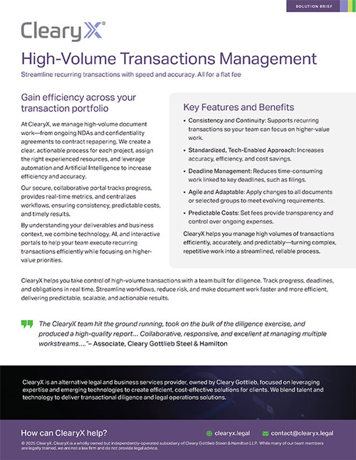 High-Volume Transactions Management Solution Brief