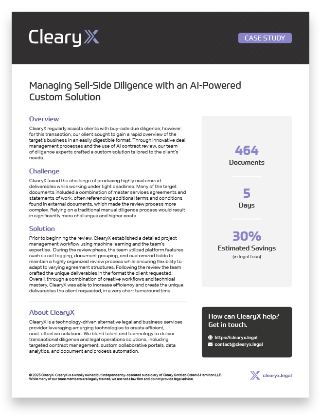 Managing Sell-Side Diligence with an AI-Powered Custom Solution