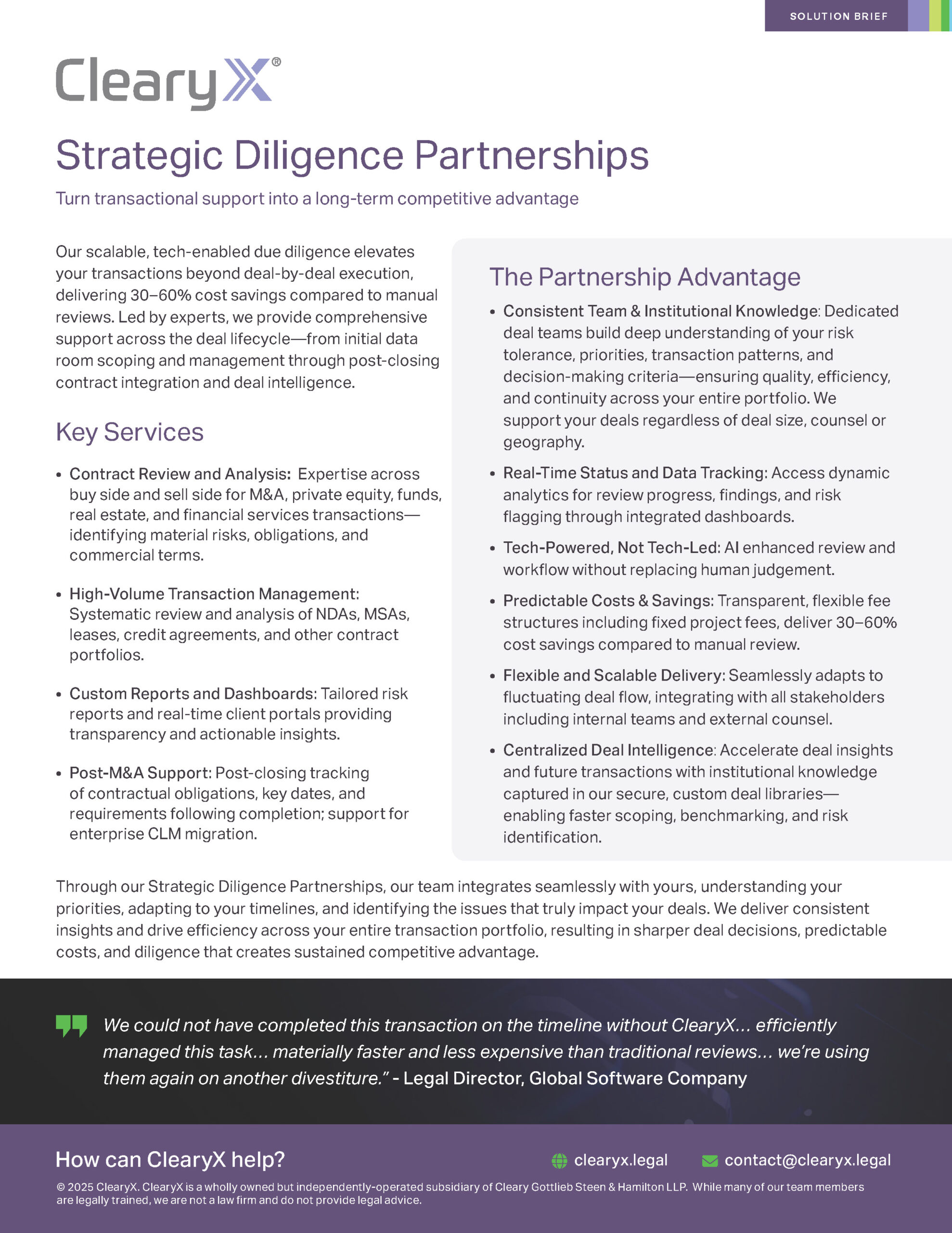Strategic Diligence Partnership